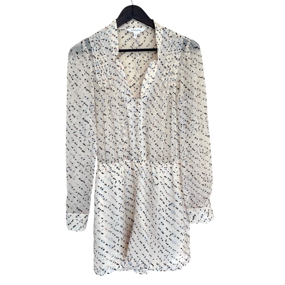BCBGENERATION Long Sleeve Sheer Upper Romper - Size S